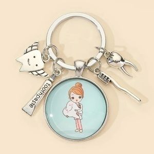 Dentist Charm Keychain Toothpaste Toothbrush Teeth 🦷🪥